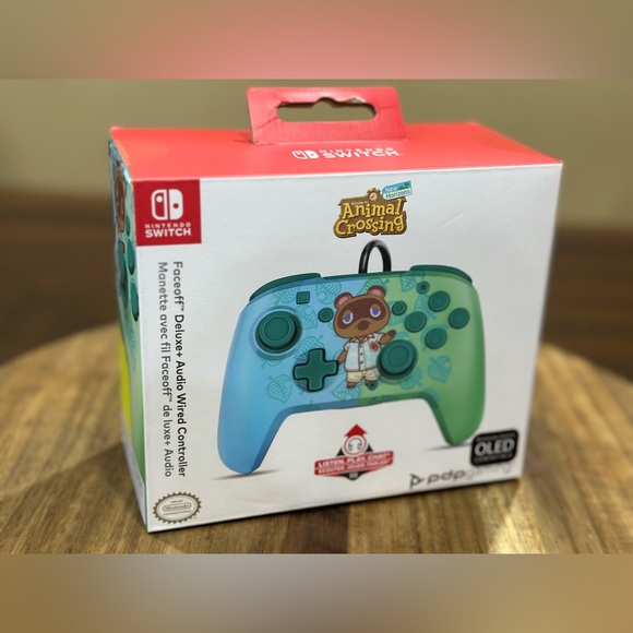 Nintendo Switch PDP Faceoff Deluxe+ Audio Wired Controller Animal Crossing NWT - Picture 2 of 8